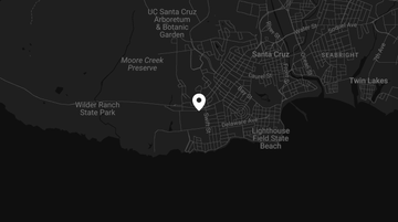 Map of Santa Cruz with a pin indicating a location