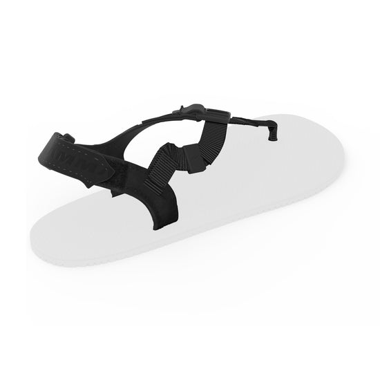 Shamma Elite Lacing System, three-quarter view on an Elite sandal with the sole faded