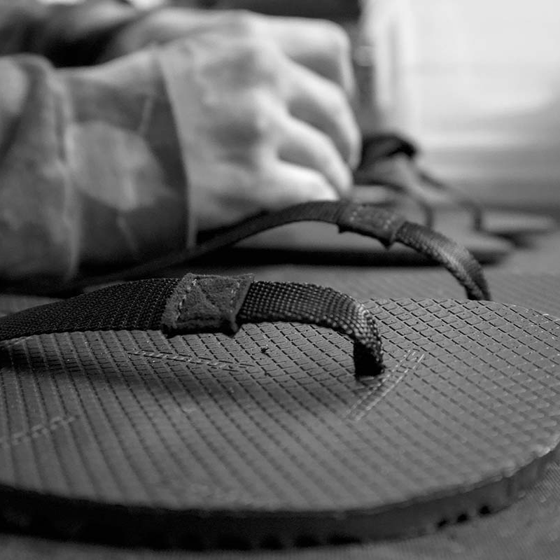 Making a Shamma sandal by hand