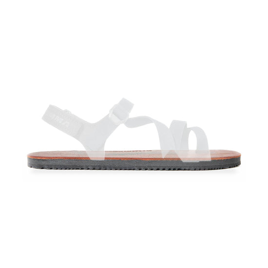 TrailStar Alpha 12mm replacement sole, Tobacco Brown Leather footbed, shown on the TrailStar sandal with the straps faded